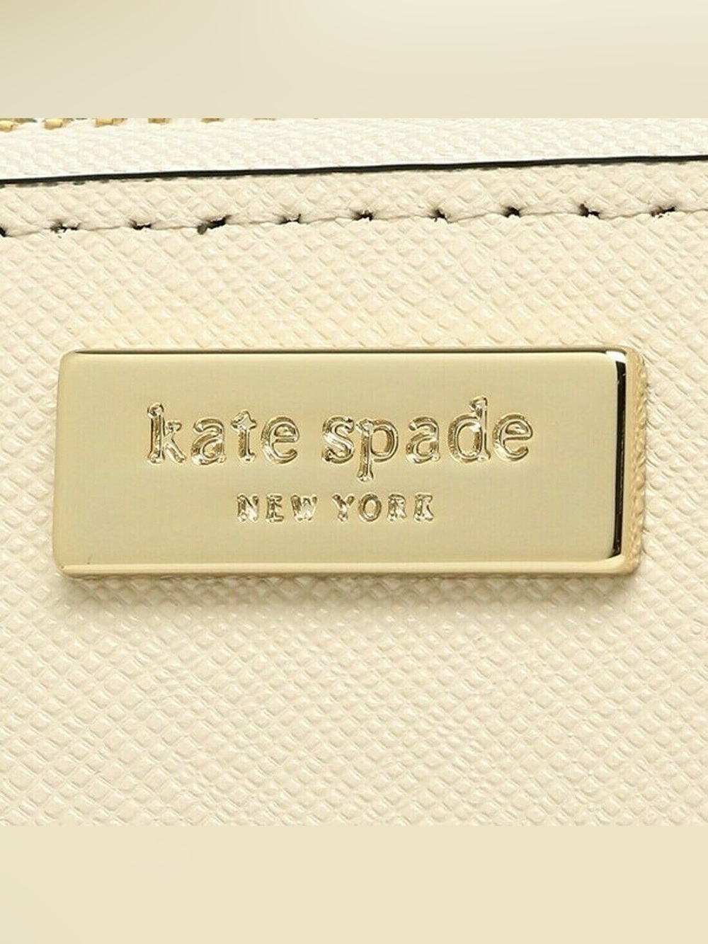 kate spade Cream and Black Zip-Around Wristlet Wallet